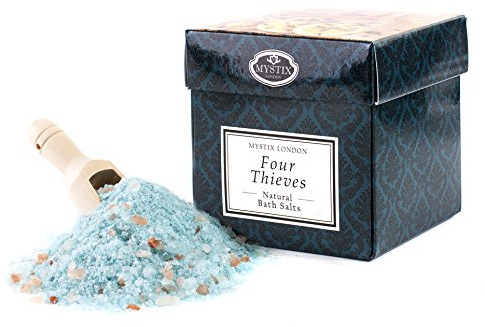 Mystix London | Four Thieves - 100% Natural Bath Salts | A Medley of Epsom, Dead Sea Mineral and Himalayan Pink Salts | Perfect as a Gift | Handmade in UK