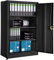 tectake® Aktenschrank abschließbar, Schrank Büro, Metallschrank zur Werkstatteinrichtung, Besenschrank, Vorratsschrank, Werkstattschrank, Spind Schrank - schwarz, 140x90x40 cm | Nr. 402937