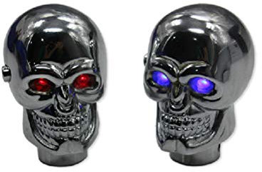 Schaltknauf totenkopf Skull Shape Universal Manuell Auto Schaltknauf Schaltkopf mit Led light für Schaltgetriebe (Rote LED)