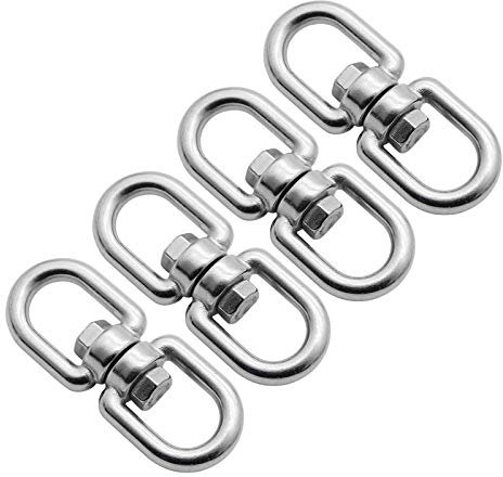 LANGING 4 Stück Hängekorb Spinner Pflanzenhänger Drehhaken Drehgelenk Clip für Hundeleine, Blumentopfkorb, Vogelfutterstation