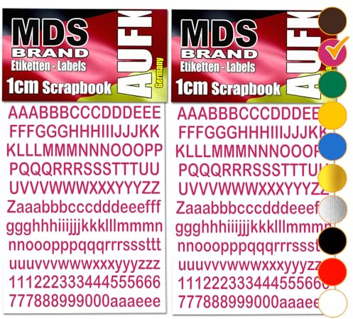 MDSBrand 1cm Buchstaben zum beschriften | 2x/Pack Groß | und Kleinbuchstaben, Wetterfest Klebebuchstaben einfach zum basteln - gestalten u. Verzierung von Einladungskarten und Briefkasten 1cm (Pink)