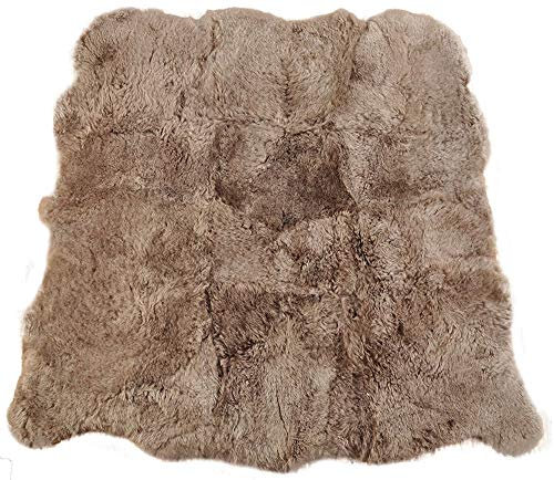 generisch LAMMFELL Teppich Taupe 170 x 160 cm Fell Teppich Decke BRAUN AUS 6 Island LAMMFELLEN