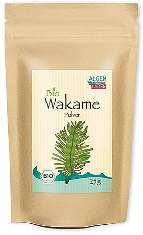 ALGENLADEN BIO Wakame Pulver - 25g | Undaria pinnatifida | Instant Algen aus dem Atlantik | Rohkost | Vegan