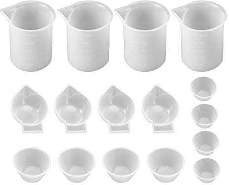 SUPVOX 16 Pcs Silicone Measuring Cups DIY Resin Glue Tools for Making Handmade Craft Nonstick Silicone Mixing Cups