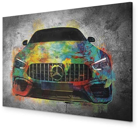 murando - Wandbilder XXL Auto 90x60 cm 1 tlg - Wand Deko Vlies Leinwand Bilder Groß Wanddeko Wohnzimmer Schlafzimmer Kunstdrucke - Abstrakt beton Car i-A-0167-b-a