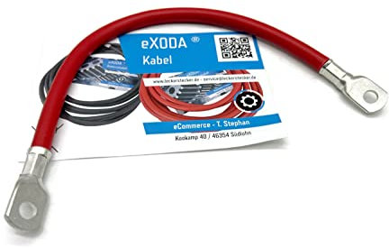 eXODA Cavo da batteria di 30cm Cavo di alimentazione da 35 mm² in rame con estremità ad anello M8