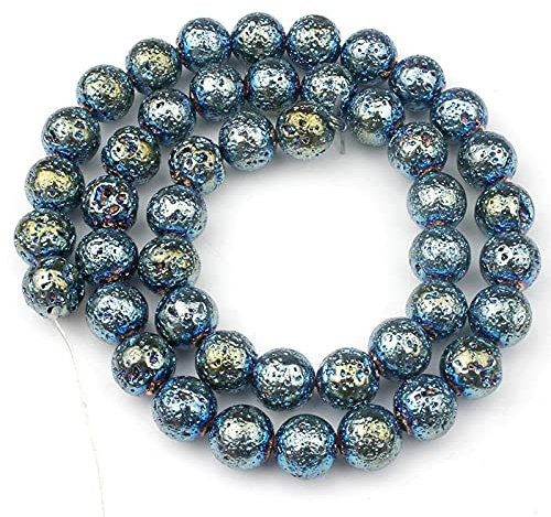 Pierres de lave Naturelles Multicolores oder Rose Noir 4 6 8 10mm Perles Rondes EN Vrac Gießen La Fabrikation de Bijoux Armbänder ET Colliers Accessoires de Bricolage-Dunkelblau_4mm (ca. 91 stücke)