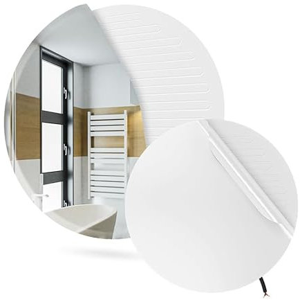 Termofol Heizfolie 230v unter Wandspiegel - Heizmatte Anti-Dampf fur Badezimmer - Badspiegel Heizung Elektrisch - Spiegelheizung Wandheizung Folie - Oval - ⌀ 60 cm(60W)