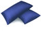 Fittia 2er-Set Satin Kissenbezug Premium Kopfkissenbezug Kissenhülle Haar- und Hautpflege Seidig mit Reißverschluss, Marineblau, 40x80cm