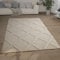 Paco Home Hochflor Teppich Wohnzimmer Shaggy 3D Optik Ethno Boho Vintage Look Weich, Grösse:230x330 cm, Farbe:Creme 5