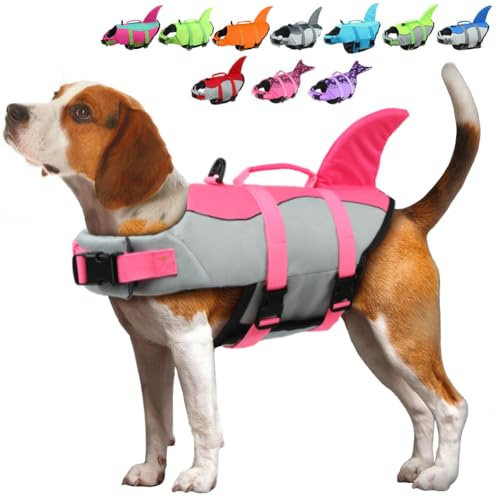 EMUST Giubbotto Salvagente Cane, Ristop Salvagente per Cani, Leggero Giubbotto Salvagente per Cani, Rosa Pura XL