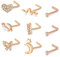 Mayhoop 20G Nasenpiercing Nasenstecker Chirurgenstahl mit Herz Blume Schmetterling Schlange Opal CZ Nasenpiercing Stecker Nasenring 9 Stück für Damen Herren Rosegold