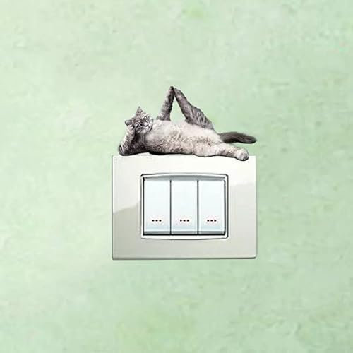 SHMAZ Lernen Sie Yoga für Katzen-Dekor-Wandaufkleber, Raumschalter, Schlafzimmer-Aufkleber