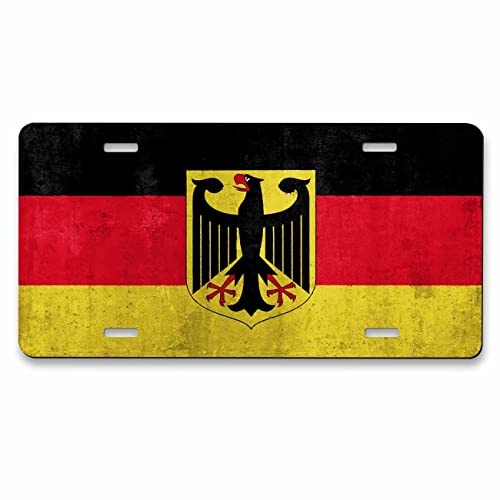Pehede Nummernschild Deutschland-Flagge, Aluminium, dekoratives Auto, 15,2 x 30,5 cm