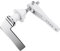 Fantasyon Zinc Alloy Toilet Flush Handle Replacement, Universal Fit Toilet Cistern Handle Chrome Plated Replacement Metal Toilet Flush Lever(White)