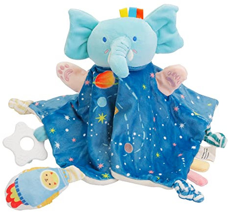 Sirecal Baby Schmusetuch Kuscheltier 0 3 Monaten - Elefant Handpuppen Spielzeug für Maedchen Schnuffeltuch mit Knisterfolie und Glöckchen Babydecke Sensorik Zahnen Teether für 1 2 3 Jahre Geschenke