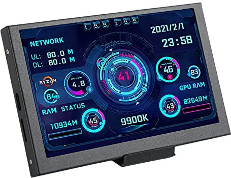 Bewinner 5 inch IPS USB C Mini Screen for Desktop PC, Computer Temperature Display Type C Sub Screen for PC Case Secondary Screen, Suitable for AIDA64