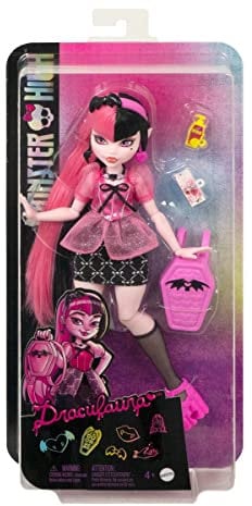 Monster High 2022 Day Out – MTHKY71 – Puppe mit Gelenken, 25 cm – Charakter Draculaura