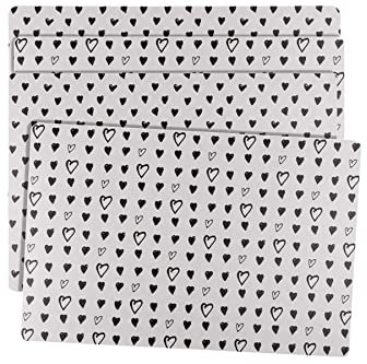 Tischset ''Hearts'' - 4er Set Herz Herzchen Platzset - 43x28 cm - wasserfest - Unterlage Untersetzer Esstisch Tischdeko