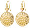 LILIE&WHITE Ohrhänger mit gehämmerter Scheibe in Antikgold für Damen, Boho-Ohrringe, minimalistische, runde, flache Tropfen-Ohrringe mit Pinseleffekt