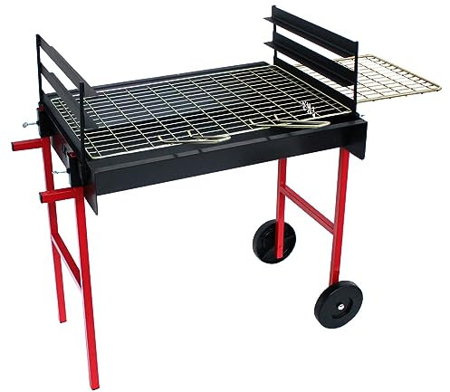 Steel Charcoal BBQ Grill Outdoor Cooking Family Braai Barbecue on Wheels Camping Garden Patio Party