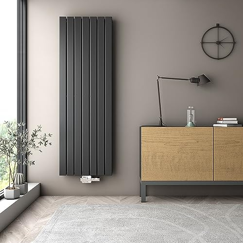FistConcept Paneel Flach Heizkörper Badheizkörper AROG Vertikal Double (doppellagig) (Breite: 300 mm. Höhe: 1200 mm., Grau Anthrazit [RAL 7016])