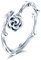 MICGIGI Bague réglable en argent sterling 925 pour femme - Bague ouverte rétro avec épines et rose, Argent