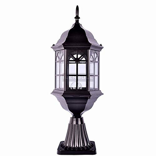 lampadaire d'extérieur Cour extérieure Terrasse Porte Pilier Lampe Étanche Simple Clôture Colonne Lampe En Aluminium Patio Post Lampes Rétro Moderne Victorien Pelouse Jardin Herbe Rue Paysage E27 Accu