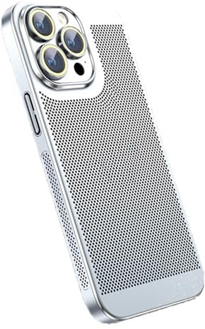 LXURY Hülle für iPhone 15 Pro Max/15 Pro/15, Galvanisierte PC Kratzfest Handyhülle mit Screen Kamera Schutz Ultradünne Stoßfeste Schutzhülle,Silber,15 Pro Max''