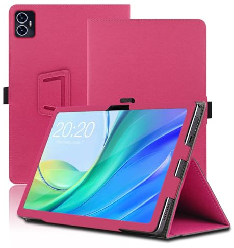 Funda para Teclast M50, 10.1 Inch, Teclast M50 Tablet Funda, Funda Protectora Plegable con Soporte para Lápiz y Correa para la Muñeca, Protección Total. (Rojo)