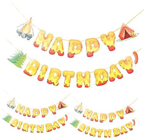 SHINEOFI 3 Pz Camping falò barbecue decorazione festa a tema banner registrazione lettera tirare bandiera barbecue Home decor stamina bandiera barbecue arredamento ghirlanda all'aperto