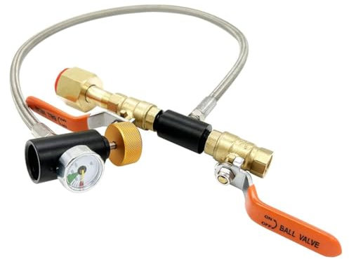 Yuattory CGA-320 Adaptador de Recarga de Cilindro de CO2 Conector de Manguera para Fabricante de Refrescos Tanque Carbonatador de Intercambio de CO2 para Llenar Botella de Azul