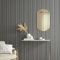 DECOON - Panneau Mural tasseaux Bois 250 x 30 cm - Lamelles placage Gris sur Feutrine Noire - Design Moderne et Isolation sonore - Revêtement décoratif intérieur - 0,75 m²