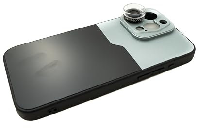 SYSTEM-S Super Macro Lens 30 x 37 mm Microscope Filter with Case for iPhone 15 Pro Max