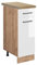 Vicco Küchenunterschrank R-Line, Weiß Hochglanz/Goldkraft Eiche, 30 cm, AP Eiche