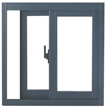 Schuppenfenster aus Aluminiumlegierung mit Glasschiebescheibe, Ersatz-bündiges Fenster für Zuhause, Café und Büro, Raumteiler, grau, 40 x 70 cm