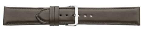 Eichmüller Verjüngendes Lederband in 14-22 mm Uhrenarmband mit Naht (18 mm, Oliv)