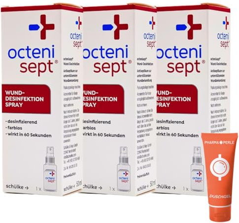 Wund-Desinfektion Spray 3x 50 ml I Wundbehandlung I Wundspray I Desinfektionsmittel I Schürf- und Schnittwunden I Antiseptum I akute chronische Wunden I Spar-Set plus Pharma Perle give-away