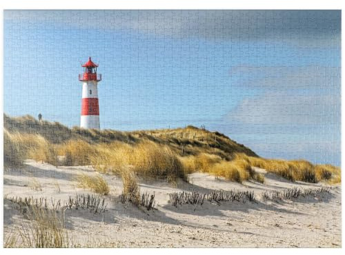 MyPuzzle Leuchtturm von List auf der Insel Sylt, Nordsee - Deutschland - Premium 1000 Teile Puzzle - MyPuzzle Sonderkollektion von Starnberger Spiele