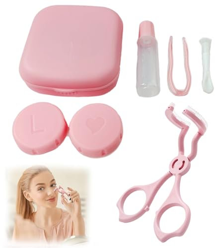 Laralily Contact Lens Aid, Brown, Insertion & Removal Tool for Soft Contact Lenses, Compact & Portable, 2-Piece Set