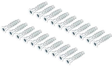 QUARKZMAN 50Pcs M7X30mm Testa Cilindrica Avvitamento Autofilettante Connessione Viti Esagonali Acciaio Al Carbonio Viti Confirmat Mobili, Argento