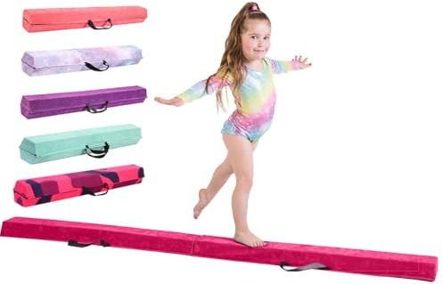 Schwebebalken für zuhause – Größen 210/240/270/300 cm - Erstaunliche Balance-Ausrüstung für Kinder zu Hause – Wildlederimitat, hochdichter EVA-Schaum – Lernkarten, Tragegurte, Tragetasche