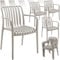 tectake® Gartenstühle stapelbar, Gartenmöbel Set, Balkon Möbel, Bistro Set, Sessel, Outdoor Möbel, Balkonmöbel, Terrassenmöbel - Taupe, 4er Set