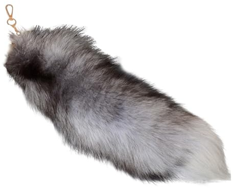 Generisch Therian Tail Schlüsselanhänger Furry Fuchsschwanz Anhänger Extra Groß Fox Tail Keychain Faux Fur Schlüsselring Tasche Zusätze Fuchs Kostüm Dekoration Etwa 35/40cm