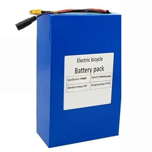 48V 30AH 13S6P Batterie pour Vélo Et Trottinette Électrique Built in BMS Batterie Li-ION avec 54.6V 2A Chargeur 200W-2000W Peut Être Utilisé 48V30AH,XT90