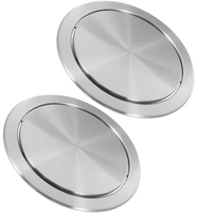 Hohopeti 2 Pezzi Pattumiera da Incasso in Acciaio Ribaltabile per Bidone da Cucina Bagno e Ufficio Design e Installazione Rapida