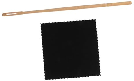 Weihnachten Mottoparty Flötenreinigungsset 1 Satz mit Holzstab | Gewebe und Holz, Wiederverwendbar, Einfache Handhabung, für Flöte und Musikinstrument, 1 Satz