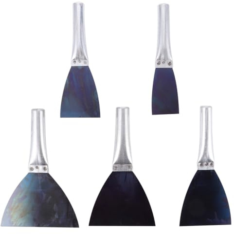 LOORGVEL Spachtelset 5 Stück aus Stahl mit Fünf Verschiedenen Größen Praktisches Werkzeug zum Reinigen von Fenstern und Glasfliesen für Maler und Heimwerker