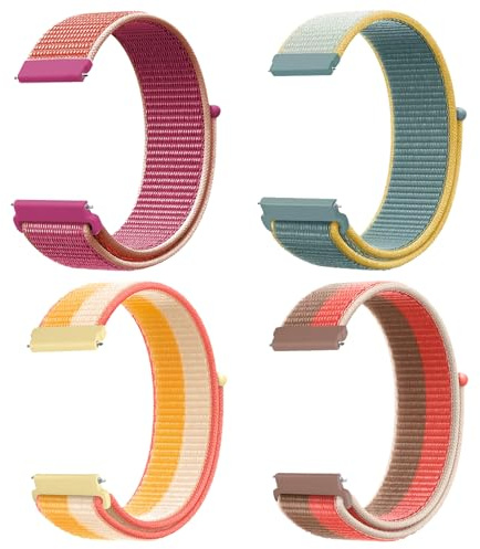 ZXTGBQ 4 Piezas Correa Reloj Inteligente, Correas Ajustables de Nailon Elástico Solo Loop, Compatible con Correas de Reloj