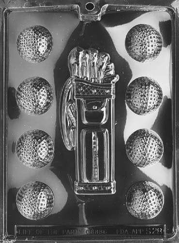Home Chocolate Factory Golf Caddy & Balls Chocolate Mould